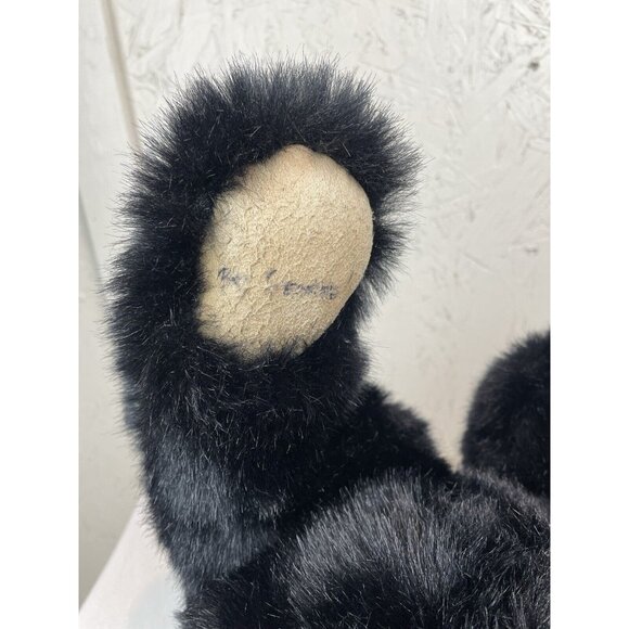 Vintage Large Black Bear Plush Joimted Arms And Legs Signed Densely Stuffed 20” - Picture 6 of 8